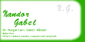nandor gabel business card
